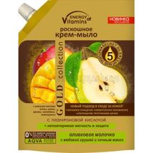 КРЕМ-МЫЛО РОСКОШНОЕ тм "ВКУСНЫЕ СЕКРЕТЫ" "ENERGY OF VITAMINS" оливковое молочко, 450 мл, с медовой грушей и сочным манго, с медов. грушей и сочным манго; Альянс Красоты