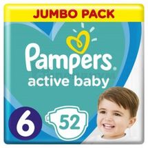 ПОДГУЗНИКИ ДЕТСКИЕ PAMPERS ACTIVE BABY extra large, № 52; Проктер энд Гэмбл Украина