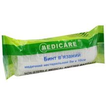 БИНТ ВЯЗАНЫЙ МЕДИЦИНСКИЙ НЕСТЕРИЛЬНЫЙ "MEDICARE" 5 м х 10 см, № 1; Допомога-I