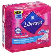 ПРОКЛАДКИ ЖЕНСКИЕ ГИГИЕНИЧЕСКИЕ LIBRESSE ULTRA THIN NORMAL WINGS DEO FRESH № 10; SCA Hygiene Products