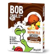 МАРМЕЛАД НАТУРАЛЬНЫЙ BOB SNAIL (УЛИТКА БОБ) 54 г, груша-апельсин в бельгийском молочном шоколаде, груша-апел. в бельг.мол.шокол., № 1; Эко Снек