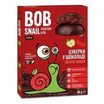 КОНФЕТЫ НАТУРАЛЬНЫЕ BOB SNAIL (УЛИТКА БОБ) яблоко-вишня, 60 г, в бельгийском молочном шоколаде, в бельгийском молоч. шоколаде, № 1; Эко Снек