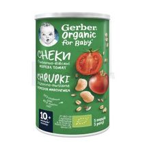 GERBER ORGANIC ОРГАНИЧЕСКИЕ ПШЕНИЧНО-ОВСЯНЫЕ СНЕКИ С ТОМАТАМИ И МОРКОВЬЮ 35 г, № 1; Nestle Swiss