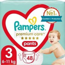 ПОДГУЗНИКИ-ТРУСИКИ ДЕТСКИЕ PAMPERS PREMIUM CARE PANTS midi (6-11 кг), № 48; Procter and Gamble Operations Polska