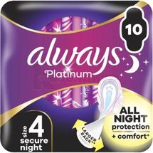 ПРОКЛАДКИ ГИГИЕНИЧЕСКИЕ УЛЬТРАТОНКИЕ ALWAYS PLATINUM ULTRA SECURE NIGHT № 10; Procter & Gamble Manufacturing