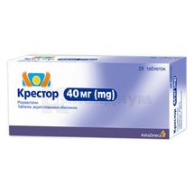 Крестор таблетки, покрытые пленочной оболочкой, 40 мг, блистер, № 28; AstraZeneca