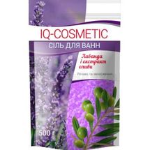 Соль для ванн IQ-COSMETIC 500 г, лаванда и экстракт оливы, лаванда и экстракт оливы; undefined