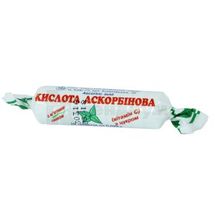 Кислота аскорбиновая (витамин C) с сахаром с мятным вкусом таблетки, 25 мг, в этикетке, № 10; Киевский витаминный завод