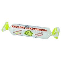 Кислота аскорбиновая (витамин C) с сахаром с лимонным вкусом таблетки, 25 мг, в этикетке, № 10; Киевский витаминный завод