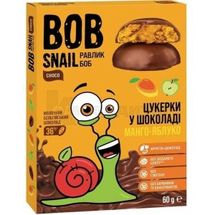 КОНФЕТЫ НАТУРАЛЬНЫЕ BOB SNAIL (УЛИТКА БОБ) яблоко-манго, 60 г, в бельгийском молочном шоколаде, в бельгийском молоч. шоколаде, № 1; Эко Снек