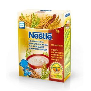 КАША ДИТЯЧА СУХА БЕЗМОЛОЧНА ГІПОАЛЕРГЕННА NESTLE "РИС З ПЛОДАМИ РІЖКОВОГО ДЕРЕВА (ПОМОГАЙКА)"