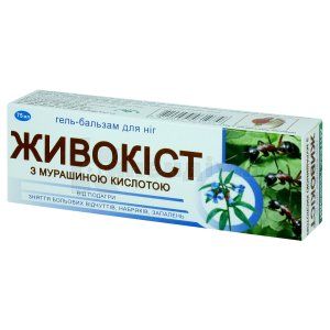 ГЕЛЬ-БАЛЬЗАМ КОСМЕТИЧНИЙ ДЛЯ НІГ "ЖИВОКІСТ" З МУРАШИНОЮ КИСЛОТОЮ