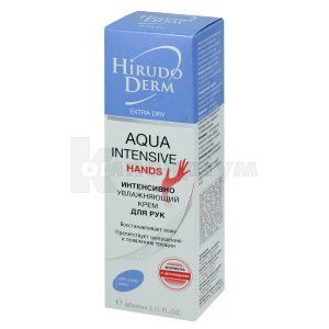 КРЕМ ДЛЯ РУК ІНТЕНСИВНО ЗВОЛОЖУЮЧИЙ AQUA INTENSIVE HANDS серії HIRUDO DERM EXTRA DRY