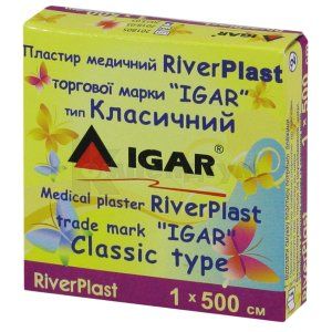 ПЛАСТИР МЕДИЧНИЙ RiverPlast торгової марки "IGAR" тип КЛАСИЧНИЙ (на бавовняній основі)