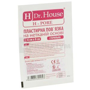 ПЛАСТИРНА ПОВ'ЯЗКА НА НЕТКАНІЙ ОСНОВІ H Pore "H Dr. House" СТЕРИЛЬНА