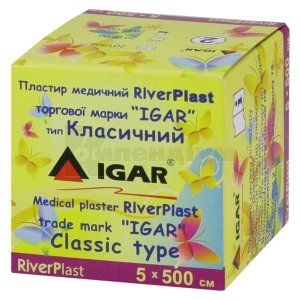 ПЛАСТИР МЕДИЧНИЙ RiverPlast торгової марки "IGAR" тип КЛАСИЧНИЙ (на бавовняній основі)