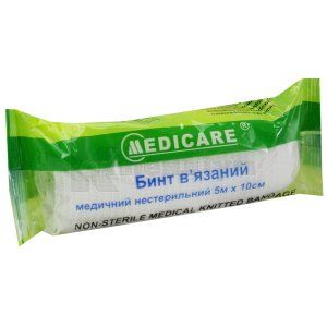 БИНТ В'ЯЗАНИЙ МЕДИЧНИЙ НЕСТЕРИЛЬНИЙ "MEDICARE"