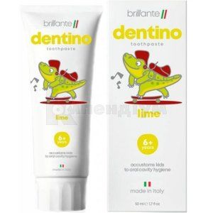 BRILLANTE DENTINO LIME JUNIOR ЗУБНА ПАСТА-ГЕЛЬ ДЛЯ ДІТЕЙ ВІД 6+ РОКІВ ЗІ СМАКОМ ЛАЙМУ