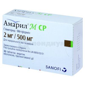 Амарил<sup>&reg;</sup> М 2 мг/500 мг (Amaryl<sup>&reg;</sup> M 2 mg/500 mg)