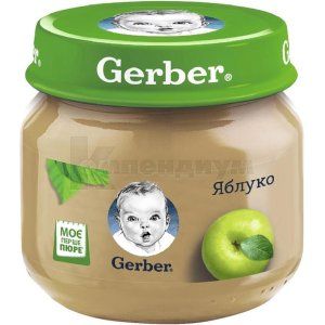 Гербер пюре яблоко (Gerber puree apple)