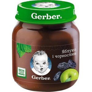 Гербер пюре яблоко и чернослив (Gerber puree apple and prune)