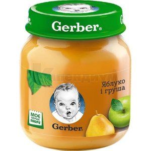 ПЮРЕ ФРУКТОВОЕ ГОМОГЕНИЗИРОВАННОЕ ТМ "GERBER" "ЯБЛОКО И ГРУША"