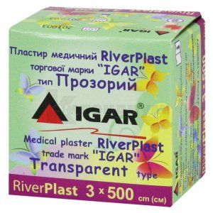 ПЛАСТЫРЬ МЕДИЦИНСКИЙ RiverPlast торговой марки "IGAR" тип ПРОЗРАЧНЫЙ (на полиэтиленовой основе)