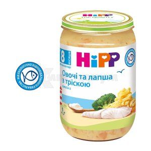 Хипп пюре овощи и лапша с треской (Hipp puree vegetables and cod noodles)