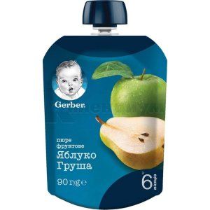 Гербер пюре яблоко и груша (Gerber puree apple and pear)