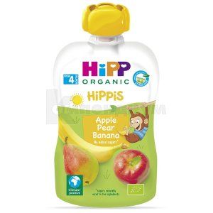 Хипп Хиппис фруктовое пюре яблоко-груша-банан (Hipp Hippis fruit puree apple pear banana)