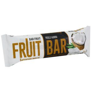 БАТОНЧИК-МЮСЛИ тм "FRUIT BAR" "С КОКОСОВОЙ СТРУЖКОЙ" ГЛАЗИРОВАННЫЙ