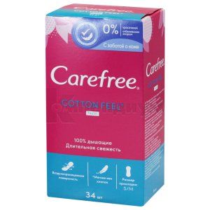 ПРОКЛАДКИ ЖЕНСКИЕ ГИГИЕНИЧЕСКИЕ ЕЖЕДНЕВНЫЕ CAREFREE® МЯГКОСТЬ ХЛОПКА СО СВЕЖИМ АРОМАТОМ