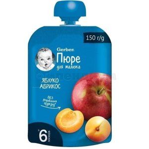 ПЮРЕ ФРУКТОВОЕ "ЯБЛОКО И АБРИКОС" тм "GERBER" (PUREE FRUIT "APPLE AND APRICOT" TM "GERBER")