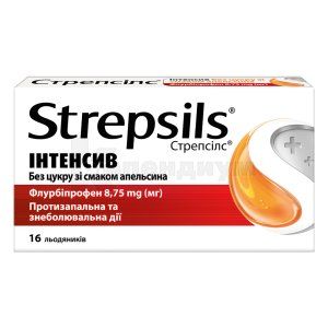 Стрепсилс<sup>&reg;</sup> интенсив без сахара со вкусом апельсина (Strepsils<sup>&reg;</sup> intensive orange sugar free)