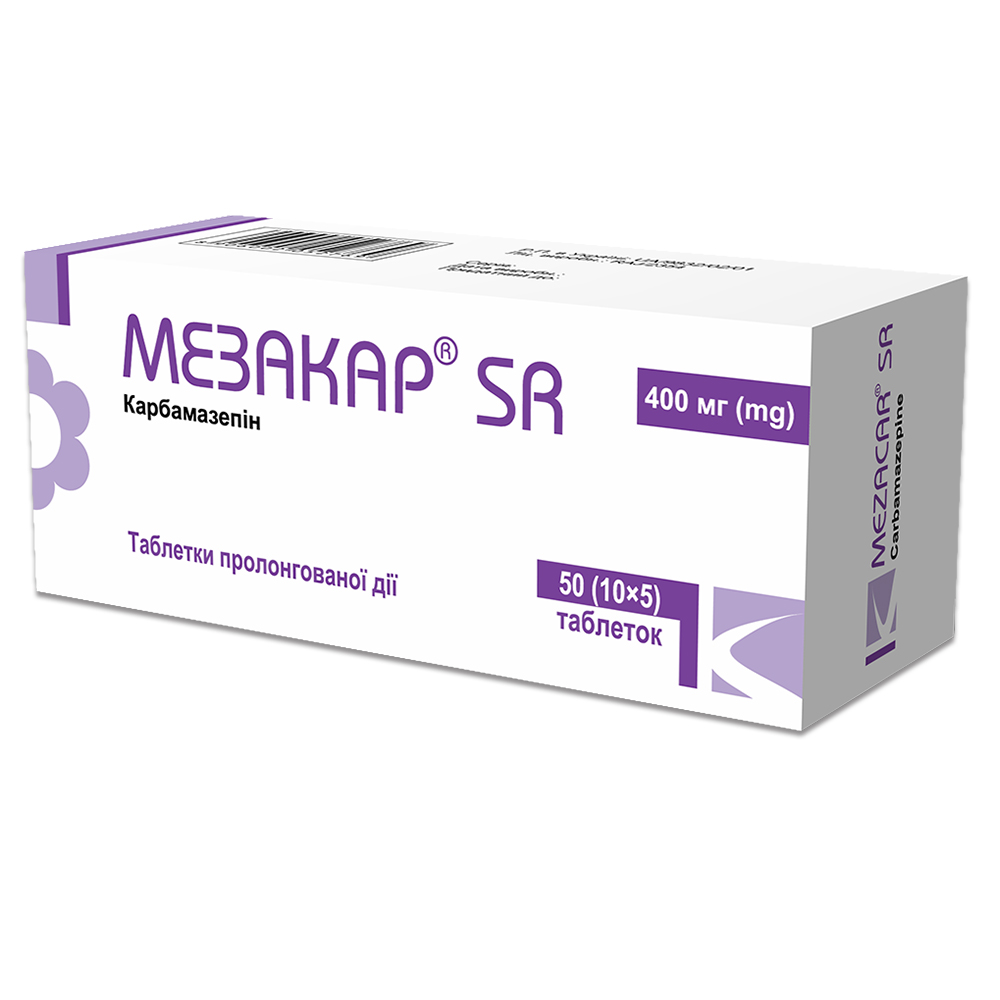 Мезакар® SR таблетки пролонгованої дії, 400 мг, блістер, № 50; Гледфарм