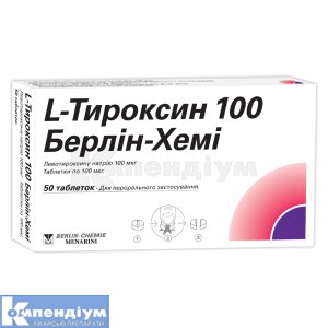 L-Тироксин 100 Берлін-Хемі таблетки, 100 мкг, блістер, № 50; Berlin-Chemie AG
