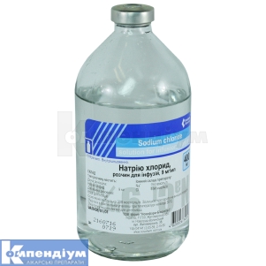 Натрію хлорид розчин для інфузій, 0,9 %, пляшка, 400 мл, № 1; Новофарм-Біосинтез