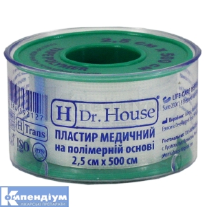 ПЛАСТИР МЕДИЧНИЙ "H Dr. House" 2,5 см х 500 см, упаковка пластикова, на полімерній основі, на полімерній основі, № 1; undefined
