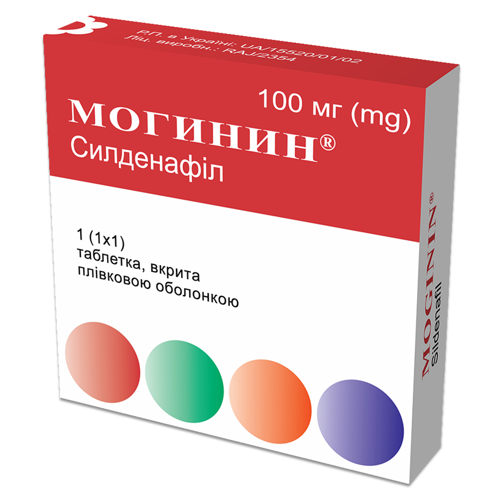 Могинин® таблетки, вкриті плівковою оболонкою, 100 мг, блістер, № 1; Гледфарм