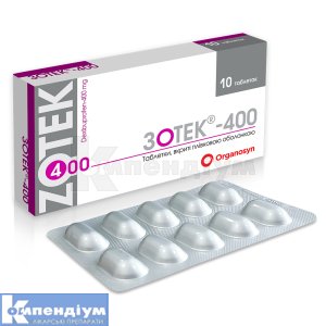 Зотек®-400 таблетки, вкриті плівковою оболонкою, 400 мг, блістер, № 10; Organosyn Life Sciences
