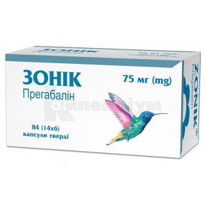 Зонік капсули тверді, 75 мг, блістер, № 84; Гледфарм