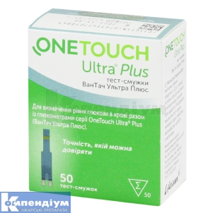 Тест-смужки One Touch Ultra Plus № 50; Универсальное агентство "Про-фарма"