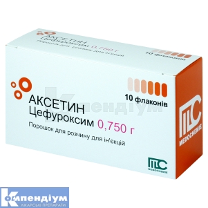 Аксетин порошок для  приготування ін'єкційного розчину, 0,75 г, флакон, № 10; Medochemie Ltd., Cyprus, Europe