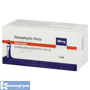 Ванкоміцин-Віста ліофілізат для розчину для інфузій, 1000 мг, флакон, 20 мл, № 1; undefined