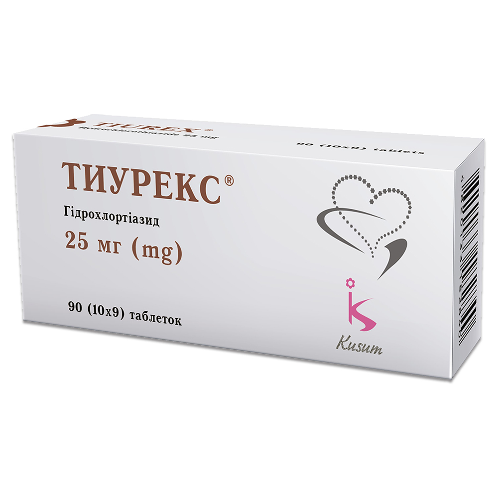 Тиурекс® таблетки, 25 мг, блістер, № 90; Гледфарм
