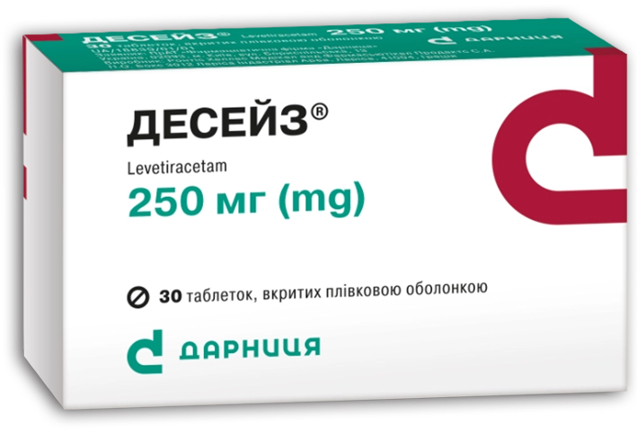 Десейз® таблетки, вкриті плівковою оболонкою, 250 мг, блістер, № 30; Дарниця ФФ