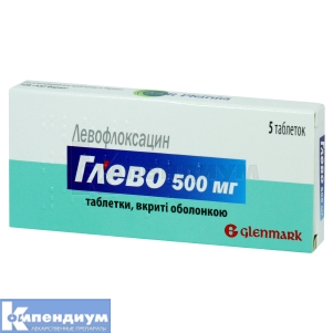 Глево таблетки, покрытые оболочкой, 500 мг, № 5; Glenmark