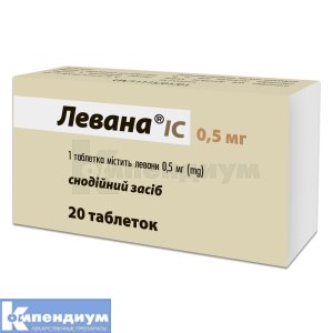 Левана® ІС таблетки, 0,5 мг, в пачке, в пачке, № 20; ИнтерХим