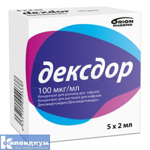 Дексдор концентрат для раствора для инфузий, 100 мкг/мл, ампула, 2 мл, № 5; Orion Corporation