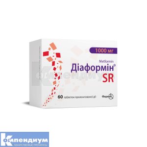 Диаформин® SR таблетки пролонгированного действия, 1000 мг, блистер, № 60; Фармак